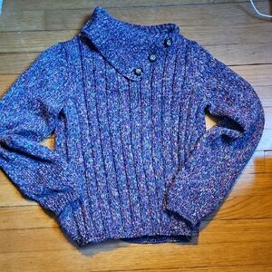 Dressbarn Asymmetrical Turtleneck Collared Sweater Size Med